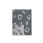 Leopard Print Blanket Scarf | Charcoal/Pale Grey