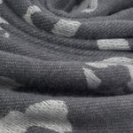Leopard Print Blanket Scarf | Charcoal/Pale Grey