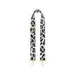 Leopard Print Canvas Bag Strap | Grey/Black