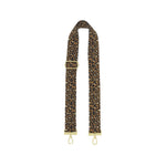 Leopard Print Canvas Bag Strap | Taupe/Camel