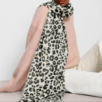 Leopard Print Scarf | Warm Grey