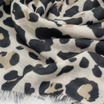 Leopard Print Scarf | Warm Grey