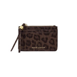 Lottie Leopard Print Coin & Cardholder | Chocolate