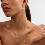 Lustre T-Bar Bracelet | Gold Coated