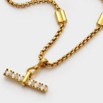 Lustre T-Bar Bracelet | Gold Coated