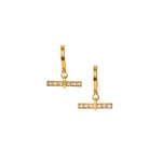 Lustre T-Bar Hoop Earrings | Gold Coated