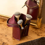 Make Up Brush Set with Vegan Leather Case | Cherry