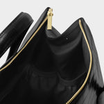 Milan Faux Croc Cabin Bag | Black