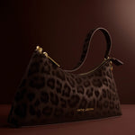 Miley Leopard Print Shoulder Bag | Chocolate | Small