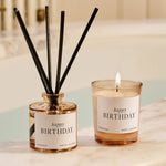 Mini Votive & Mini Reed Diffuser Gift Set | Happy Birthday | Blackberry Noir