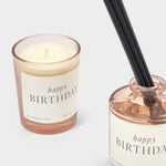 Mini Votive & Mini Reed Diffuser Gift Set | Happy Birthday | Blackberry Noir