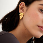 Molten Oversized Waterproof Heart Earrings | Gold Coated