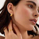 Molten Luxe Waterproof Hoop Earrings | Gold Plated