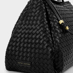 Nova Hand Woven Shoulder Bag | Black | Large