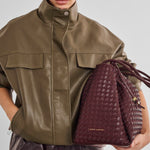 Nova Hand Woven Shoulder Bag | Cherry | Large