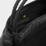 Nova Woven Texture Top Handle Bag | Black