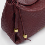 Nova Woven Texture Top Handle Bag | Cherry