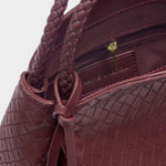 Nova Woven Texture Top Handle Bag | Cherry