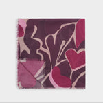 Organic Heart Print Scarf | Maroon