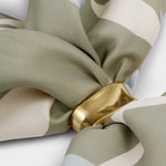 Satin Multiway Scarf | Ripple Stripes | Sage & Pastel Blue