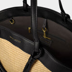 Riviera Raffia Tote Bag | Raffia & Black