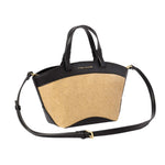 Riviera Raffia Tote Bag | Raffia & Black | Mini