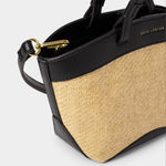 Riviera Raffia Tote Bag | Raffia & Black | Mini