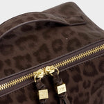 Soho Leopard Print Makeup & Wash Bag | Chocolate | Medium