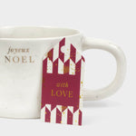 Speckled Sentiment Mug with Tag | Joyeux Noel