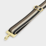 Stripe Canvas Bag Strap | Black/Mocha