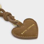 Suedette 'Key To My Heart' Gift Boxed Keyring | Caramel
