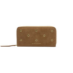 Suedette Purse with Eyelets | Caramel | Large
