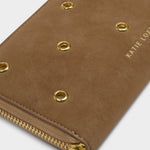 Suedette Purse with Eyelets | Caramel | Large