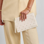 Studded Tassel Charm Pouch | Off White