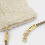 Teddy Mittens with Cord | Cream