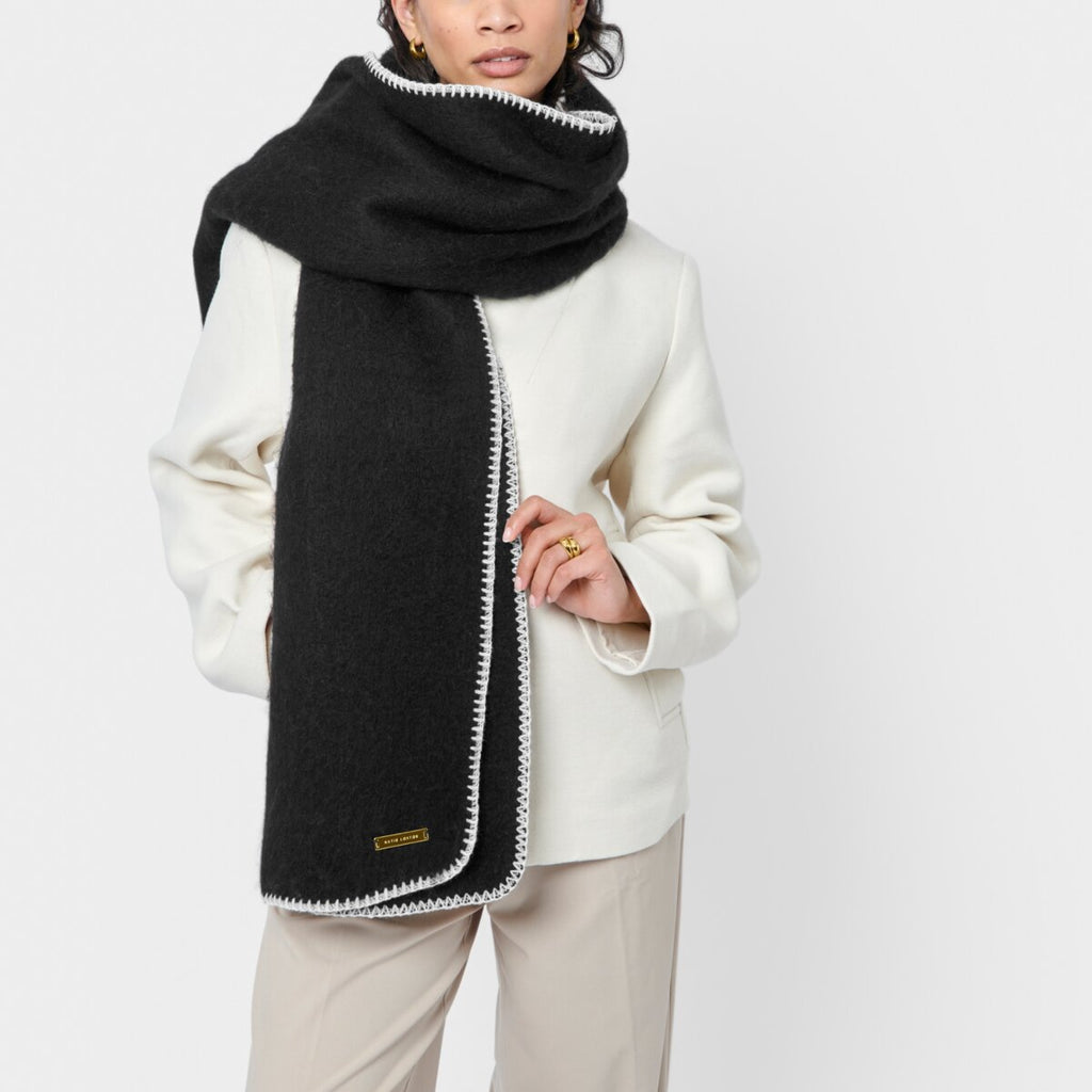 Katie Loxton Whipstitch Scarf Black – About Living