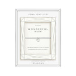 Laboratory Grown Diamond A Little 'Wonderful Mum' Bracelet | Silver Plated