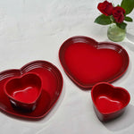 Stoneware Heart Ramekins | Cerise | Set of 2