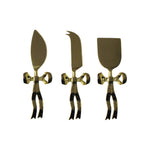 Bow Cheese Knife Set | Gold Plated | 3 Piece