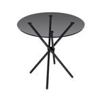 Casa Smoked Glass Dining Table with Black Legs