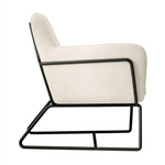 Charles Boucle Armchair | Ivory/Matte Black