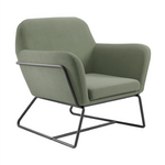 Charles Velvet Armchair | Sage/Matte Black