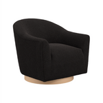 Daphne Boucle Swivel Chair | Black