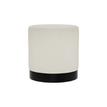 Lara Boucle Pouffe | Ivory/Matte Black | Small