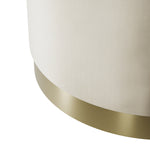 Lara Velvet Pouffe | Cream/Brushed Gold | Large