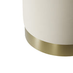 Lara Velvet Pouffe | Cream/Brushed Gold | Small