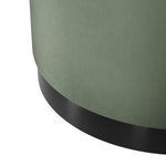 Lara Velvet Pouffe | Sage/Matte Black | Large
