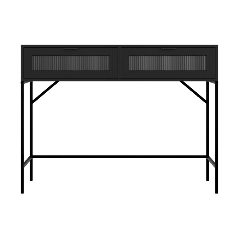 Lincoln Reeded Console Table | Matt Black