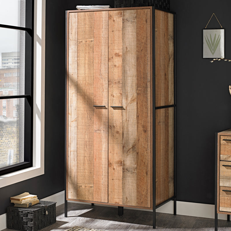 Hoxton 2 Door Wardrobe | Distressed Oak