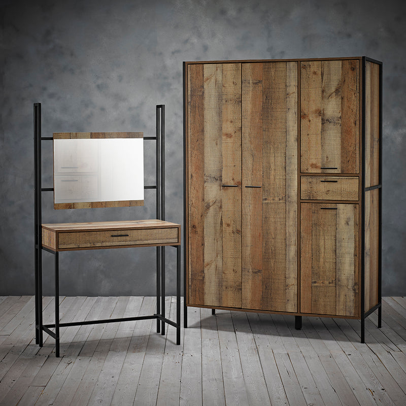 Hoxton 4 Door Wardrobe | Distressed Oak